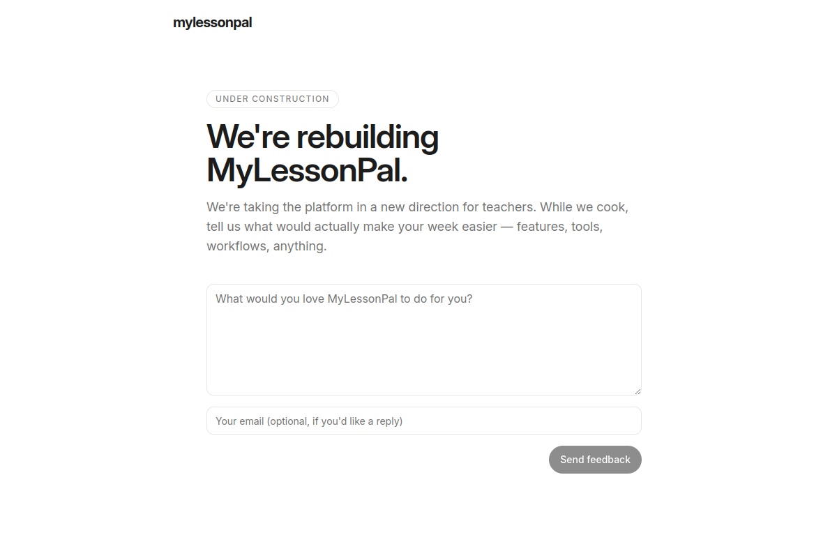 Screenshot of the MyLessonPal website