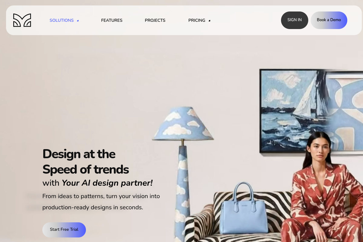 Screenshot of the Myth AI website