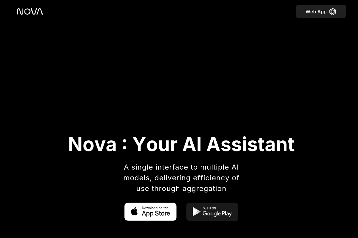 Screenshot of the Nova App website
