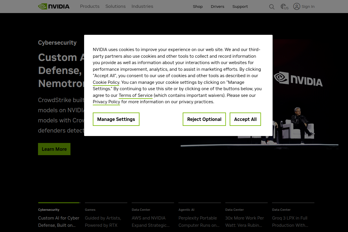 Screenshot of the Omniverse Audio2Face website