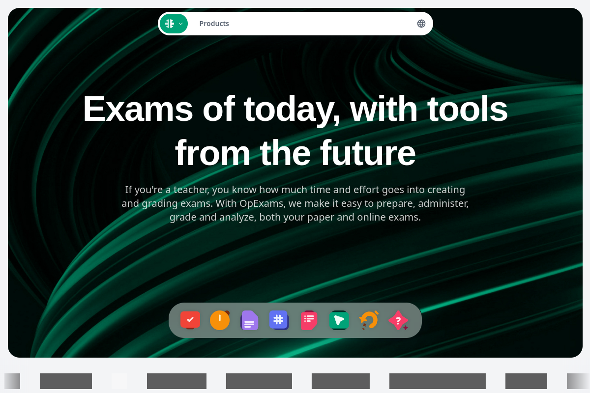 Screenshot of the OpExams website