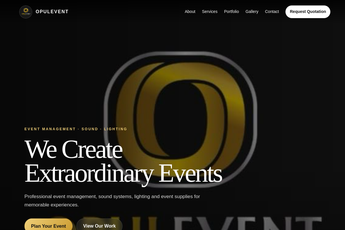 OPUL Event Management website