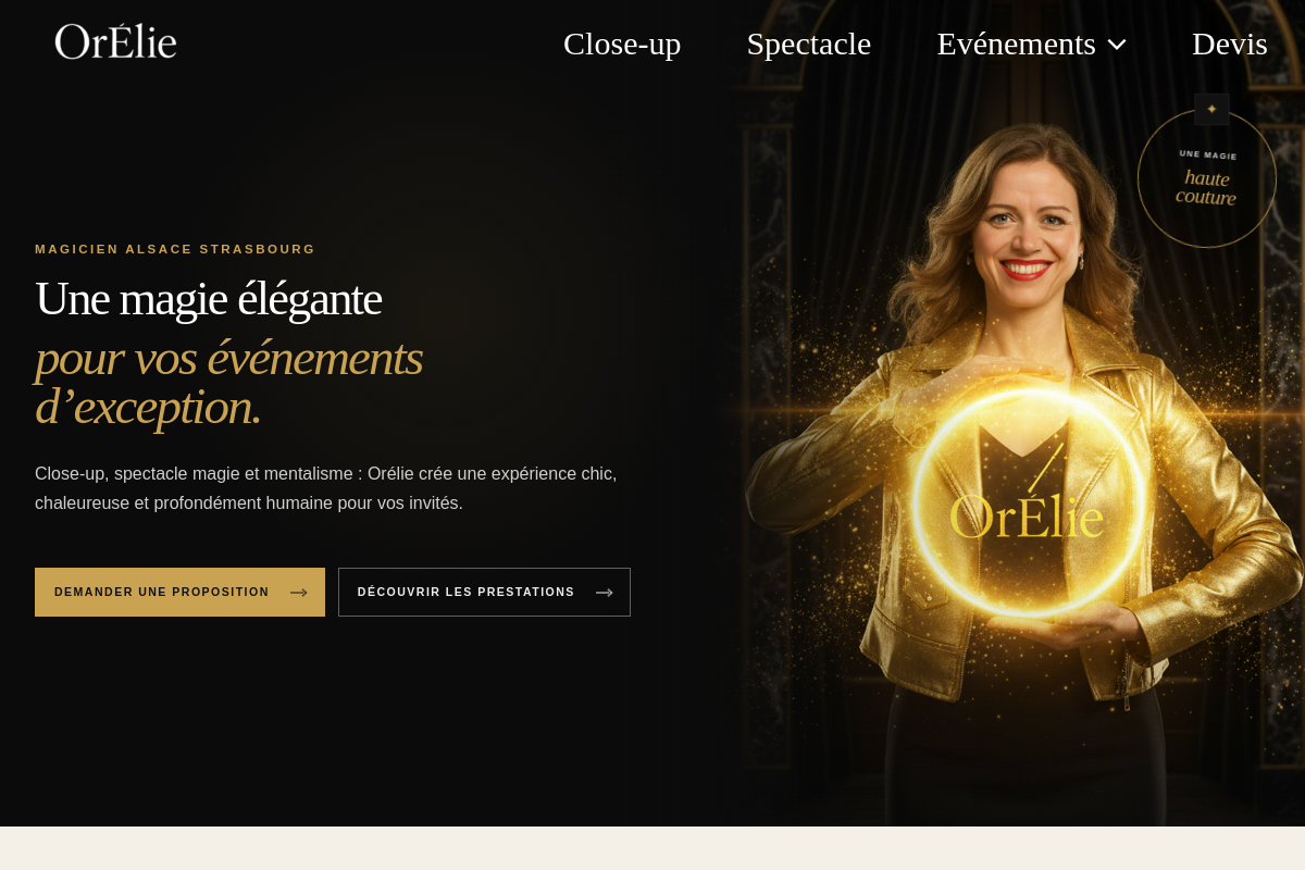 Aperçu du site Orélie Magicienne