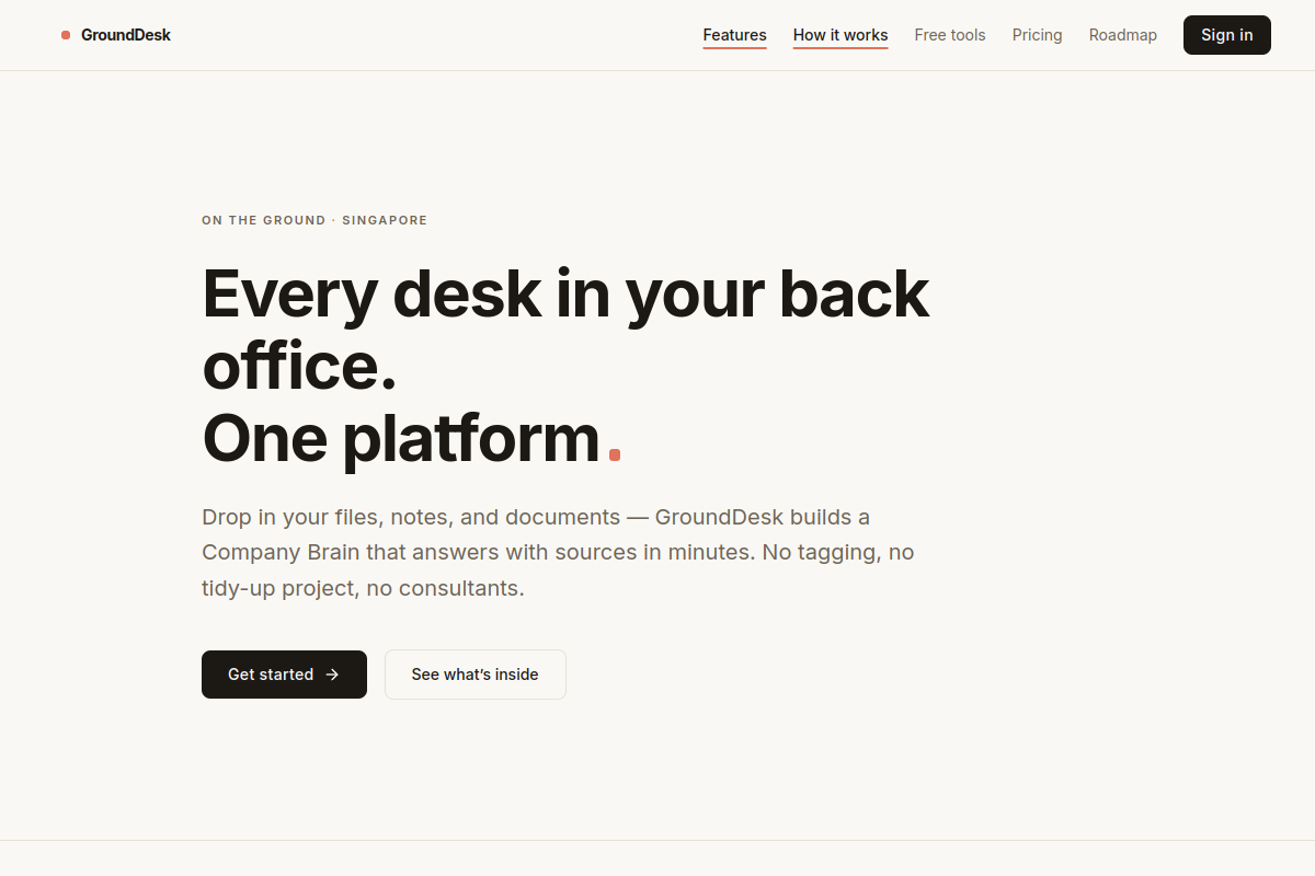 GroundDesk unified SME back-office platform