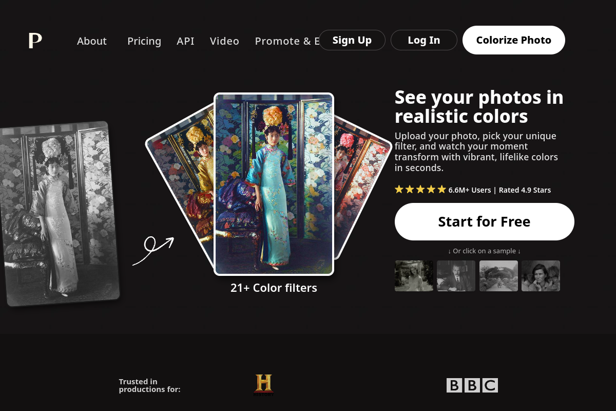Screenshot of the Palette website