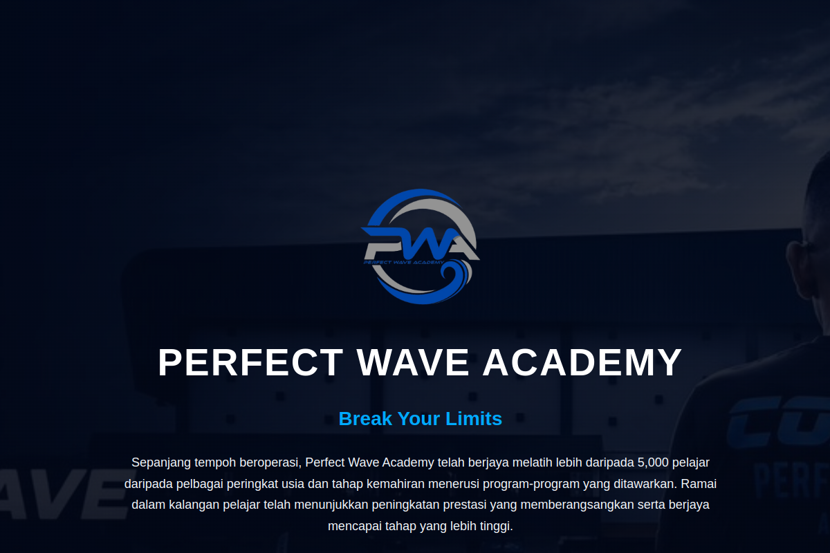 Perfect Wave Academy website