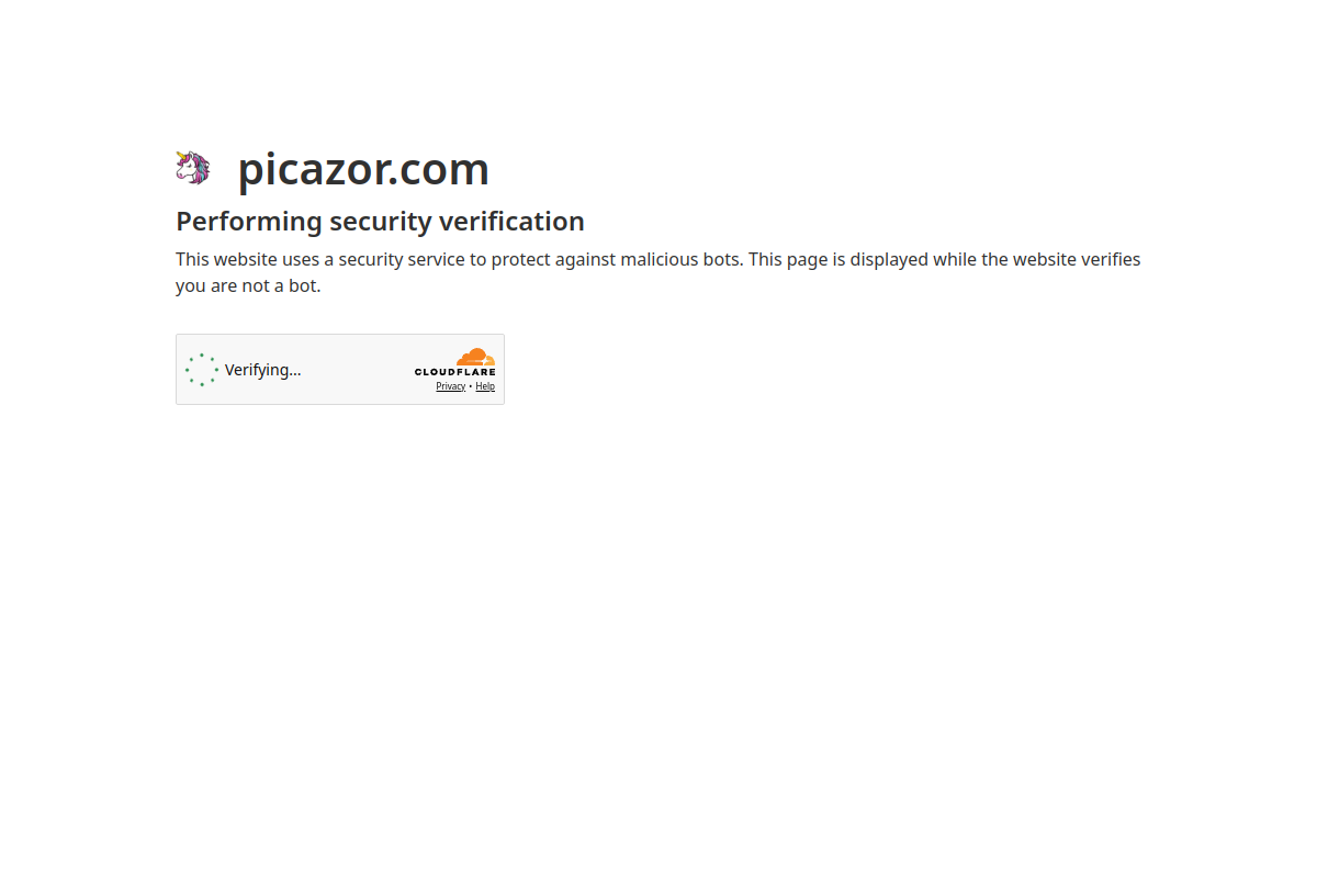 Picazor homepage as it appeared during testing