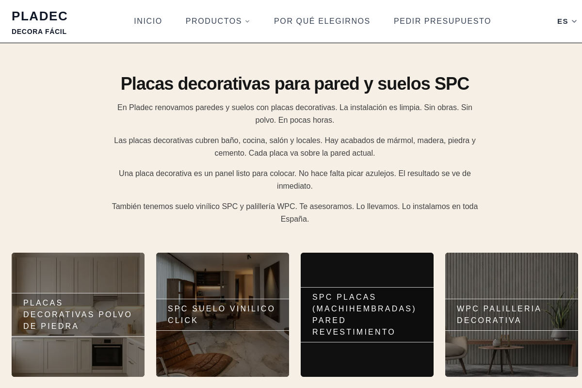 Captura de la web de Pladec