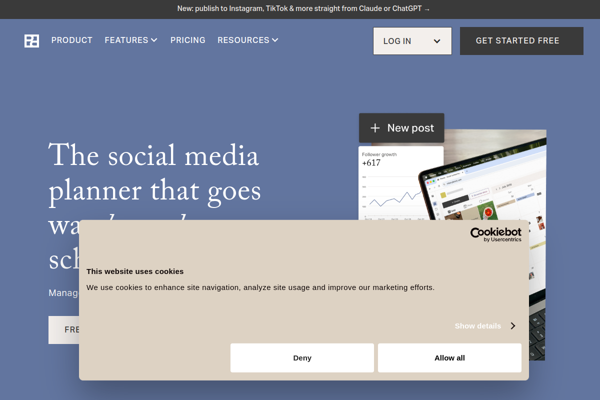 Screenshot of the Planoly website