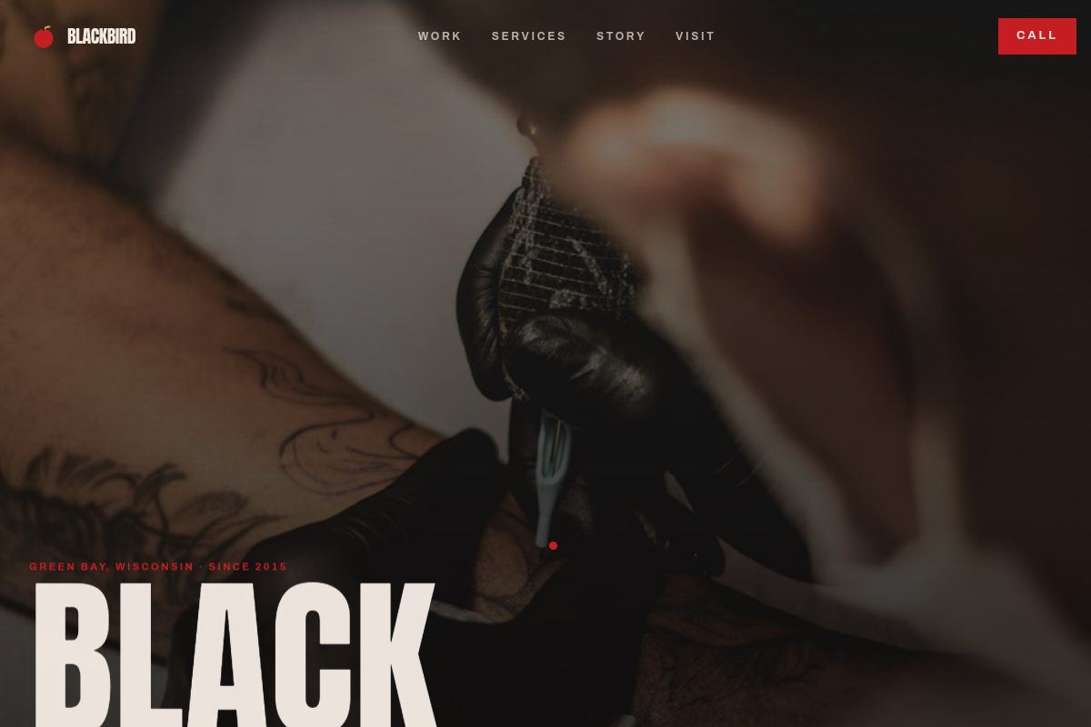 Blackbird Tattoo Co. website preview