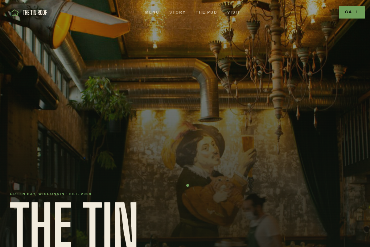 The Tin Roof Tavern website preview