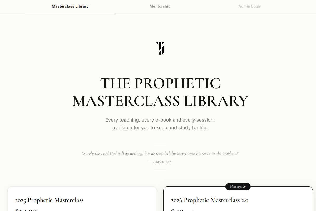 Prophetic Masterclass Library