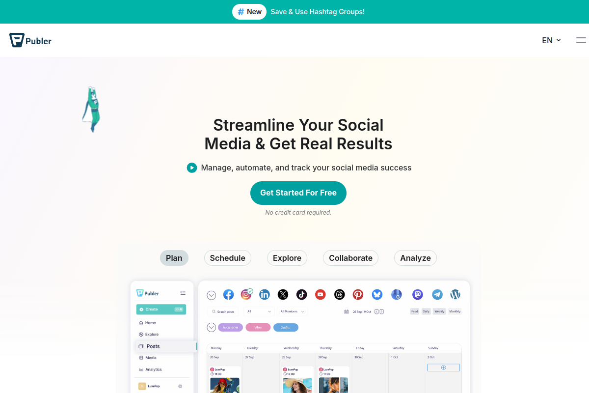 Screenshot of the Publer AI website