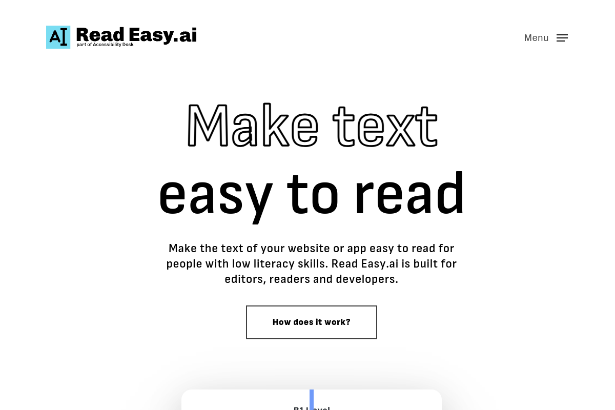 Screenshot of the ReadEasy.ai website
