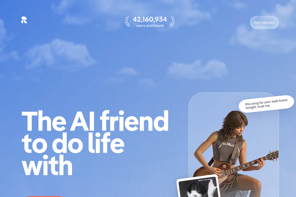 Screenshot of the Replika website