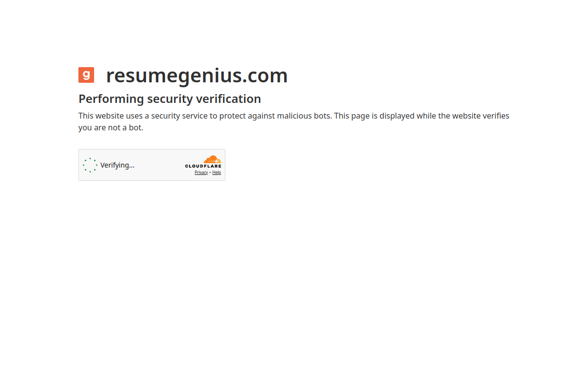 Screenshot of the Resume Genius website