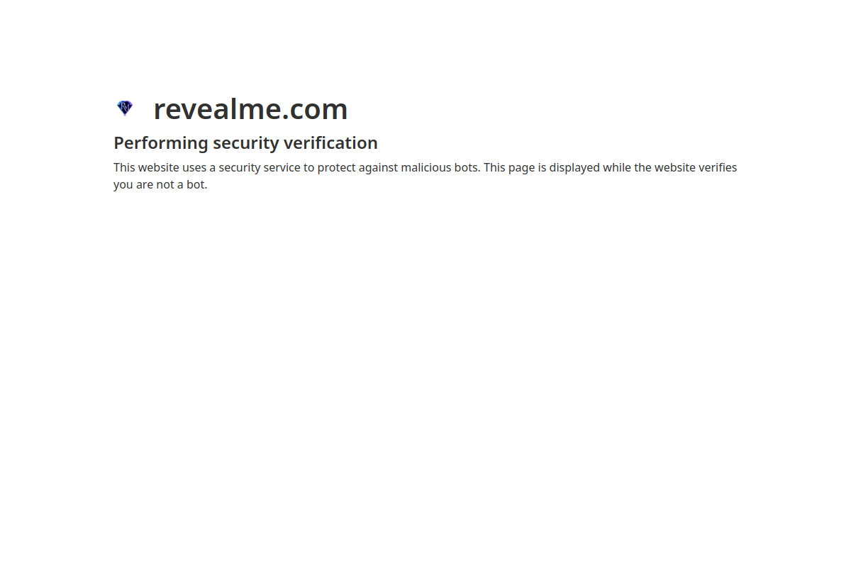 Reveal Me homepage as it appeared during testing