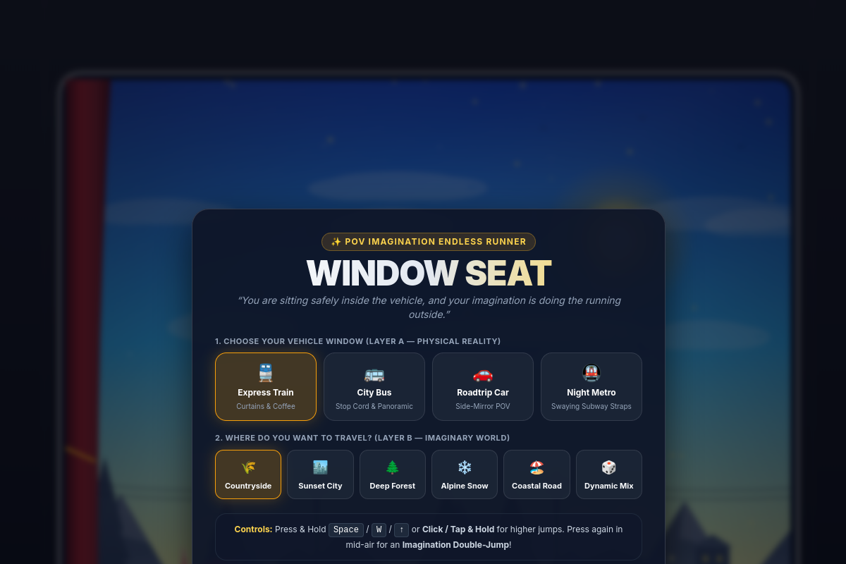Screenshot of Window Seat