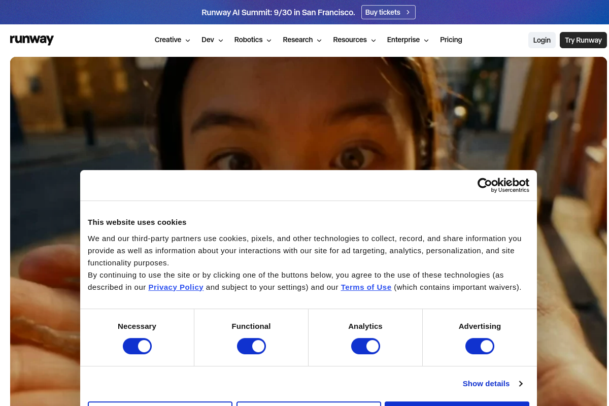 Runway product interface screenshot