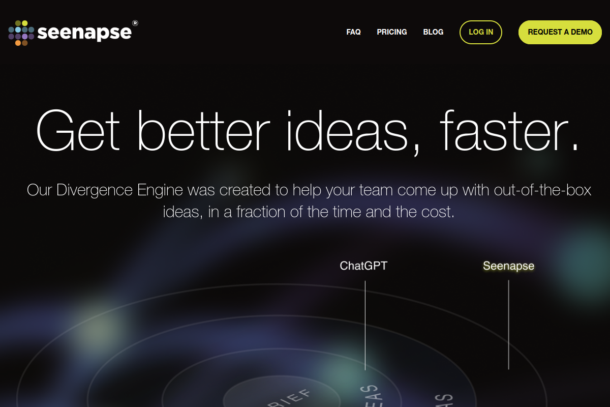 Screenshot of the Seenapse website