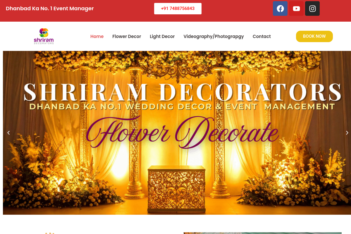 Shriram Decorators Website
