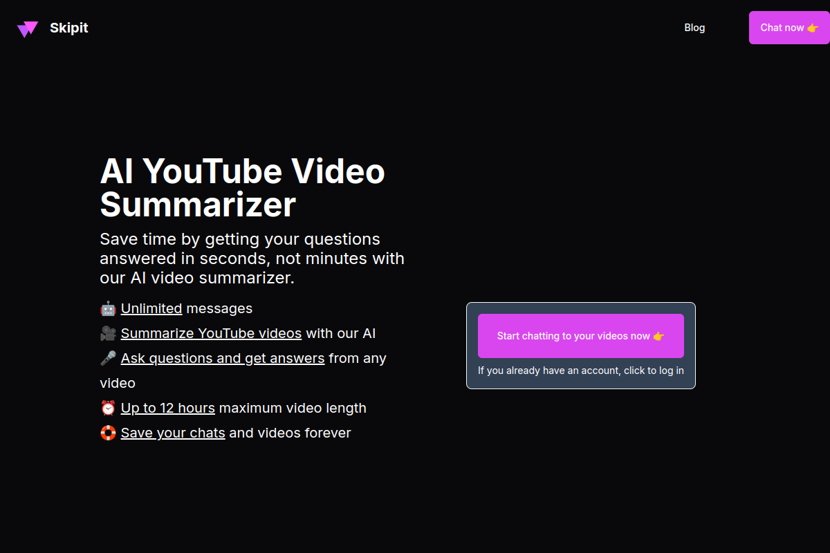 Screenshot of the Skipit website