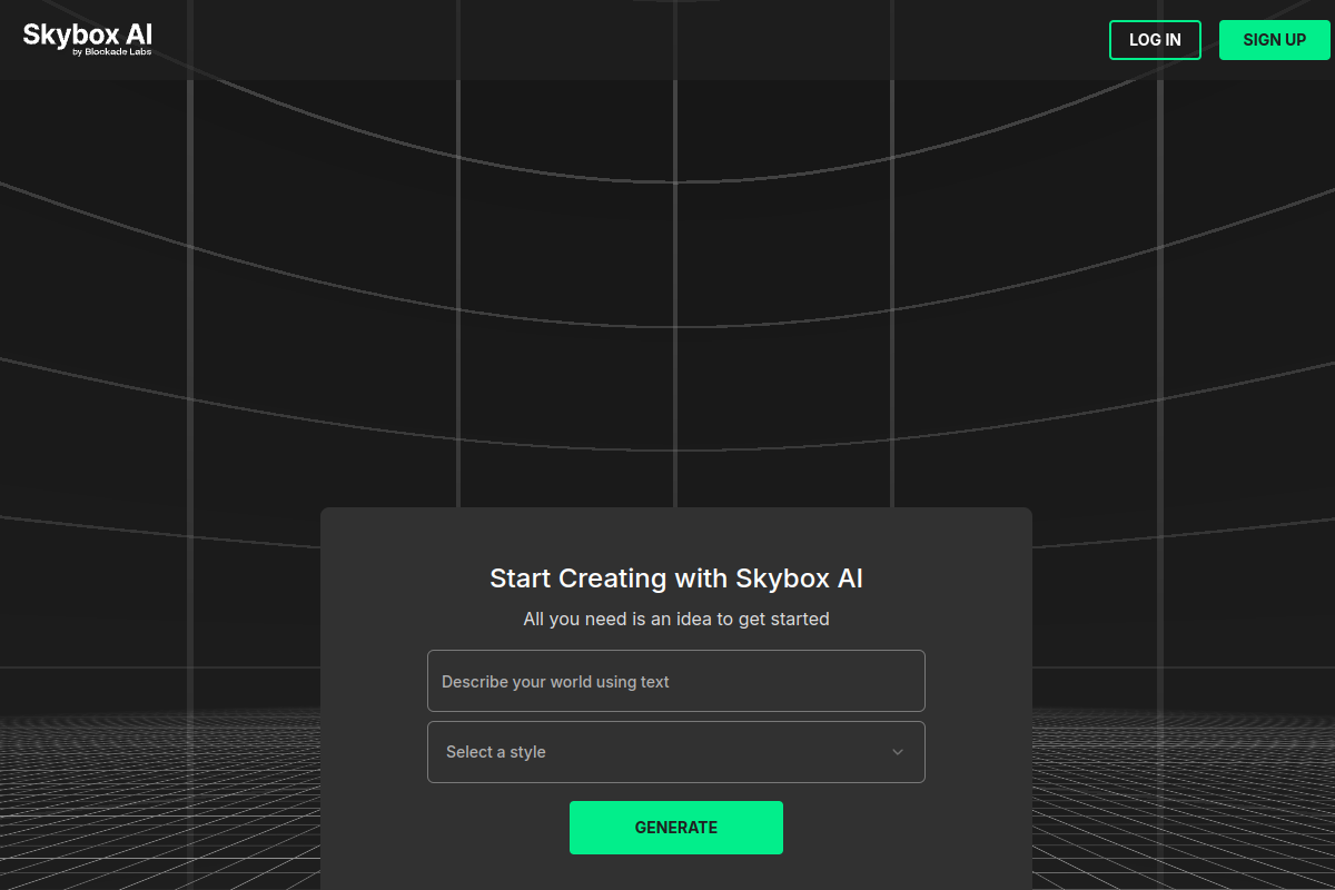 Screenshot of the Skybox Lab website