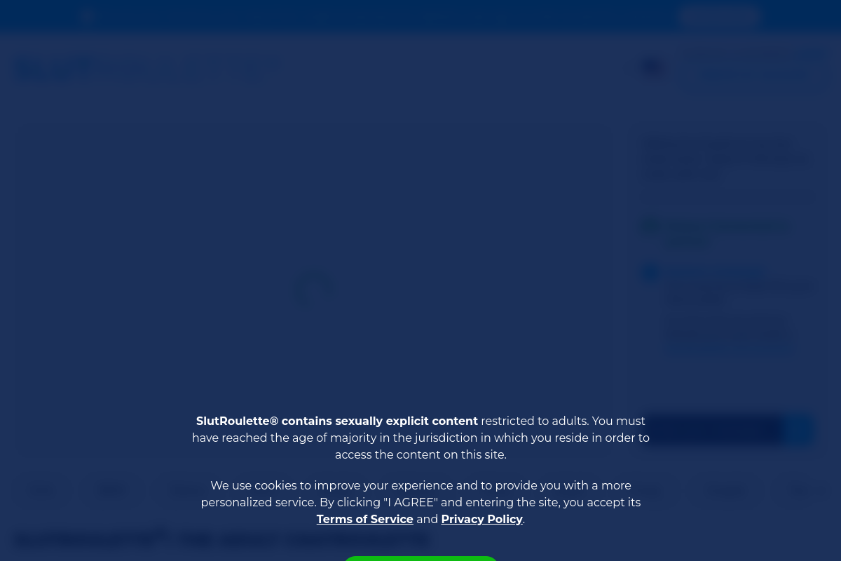 SlutRoulette homepage as it appeared during testing