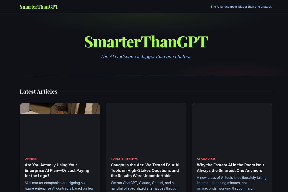 Screenshot of the Are You Smarter Than ChatGPT? website