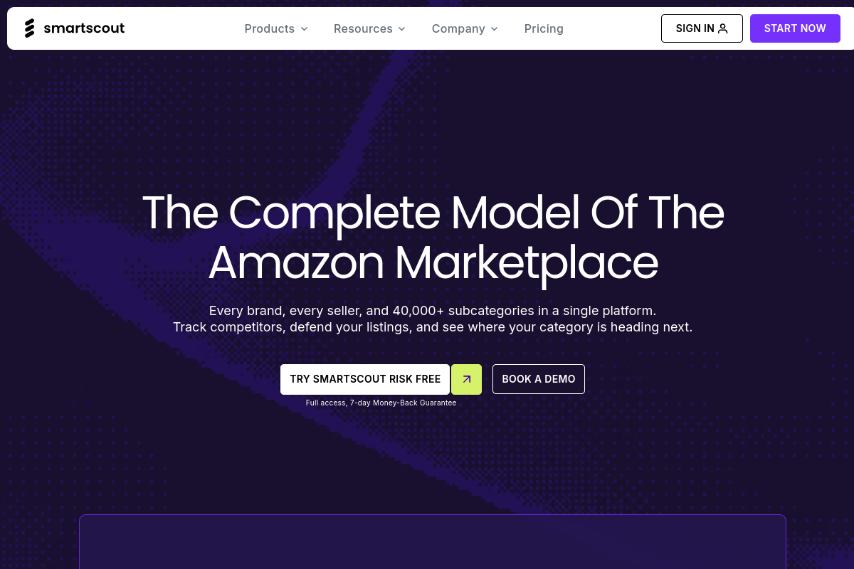 Screenshot of the Smartscout website