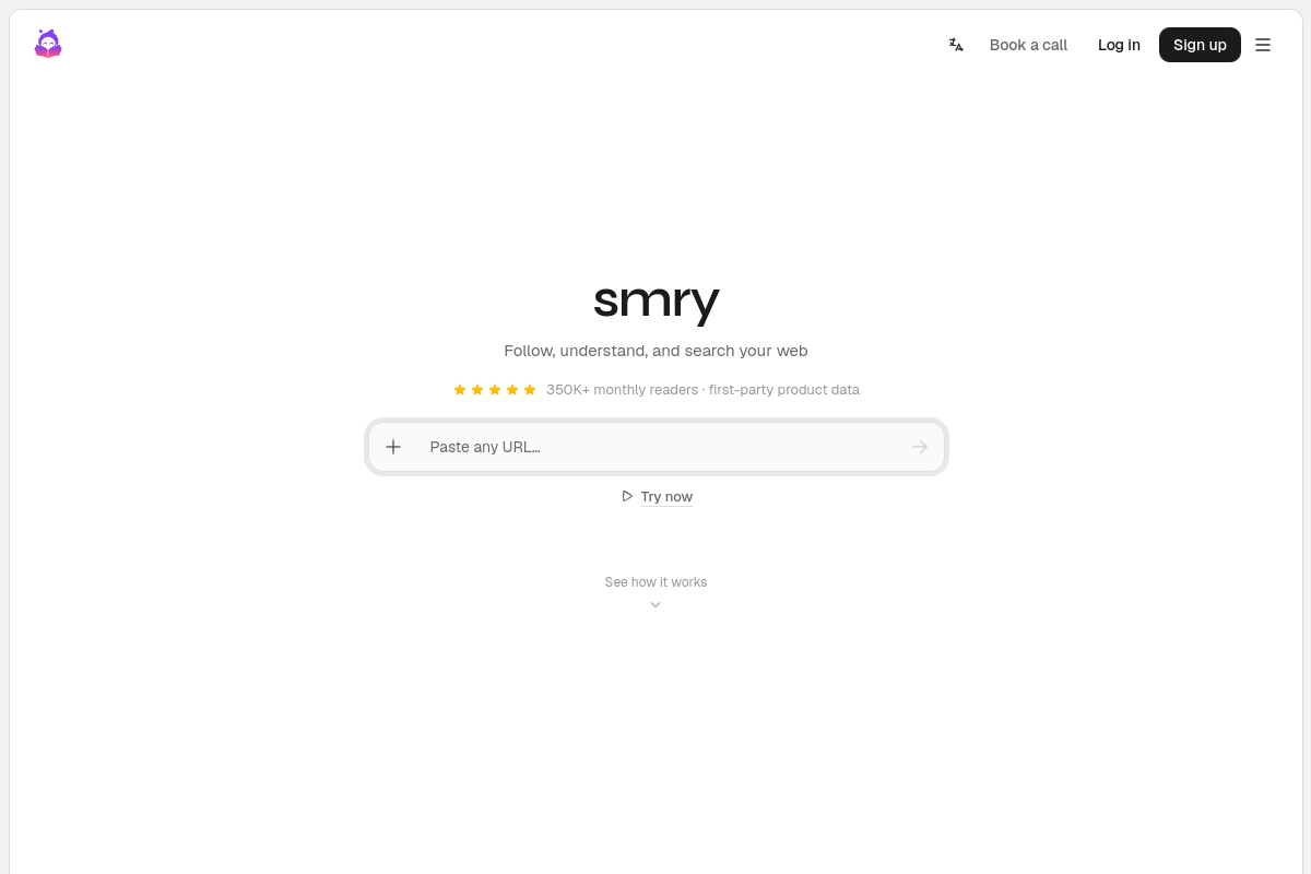 Screenshot of the SMRY website