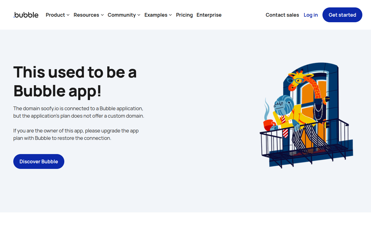 Screenshot of the Soofy website