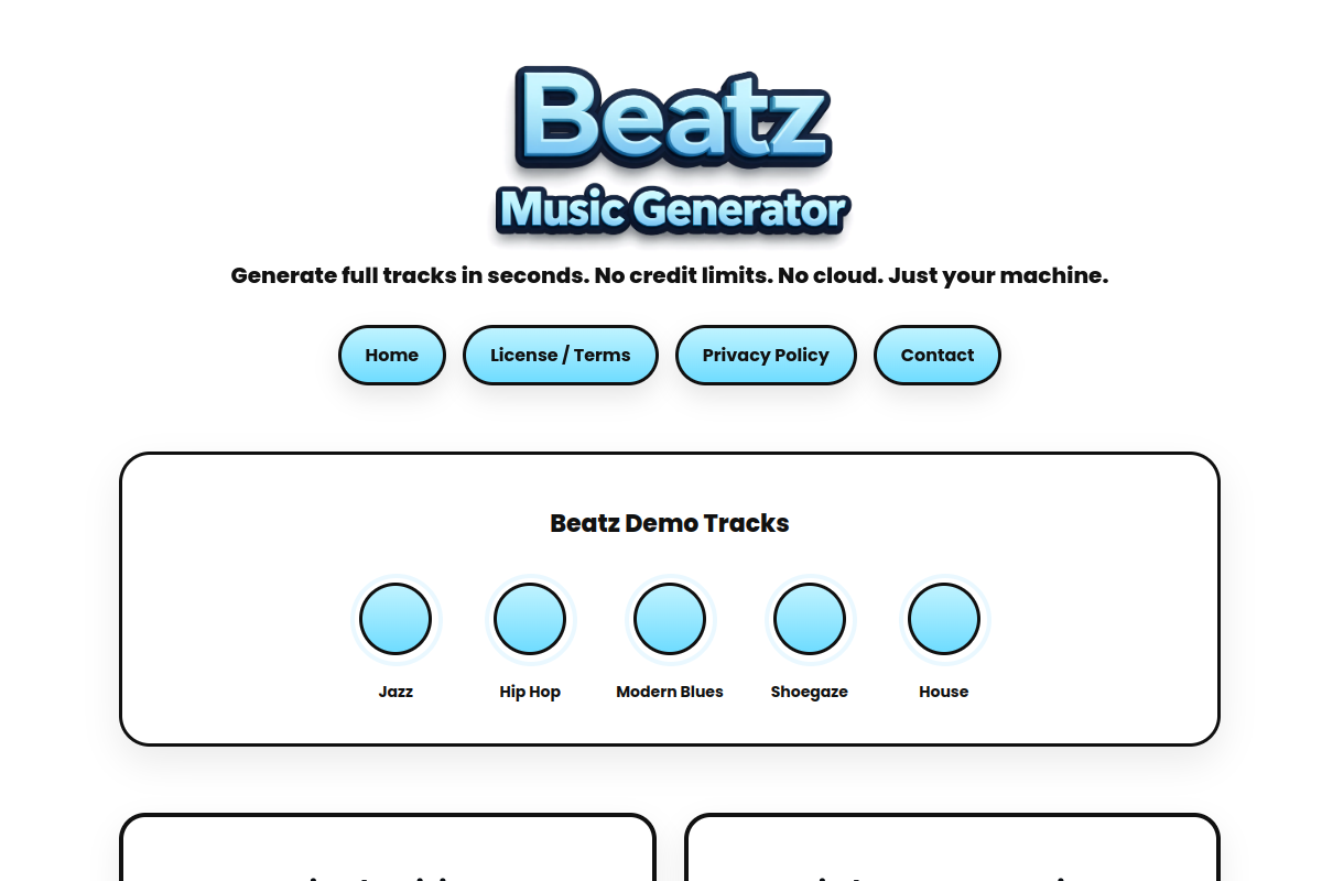 Screenshot of the Sounds Studio website