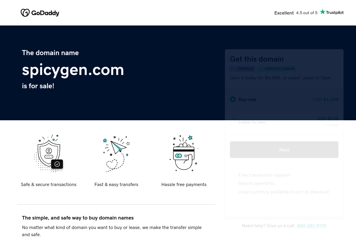 SpicyGen homepage as it appeared during testing