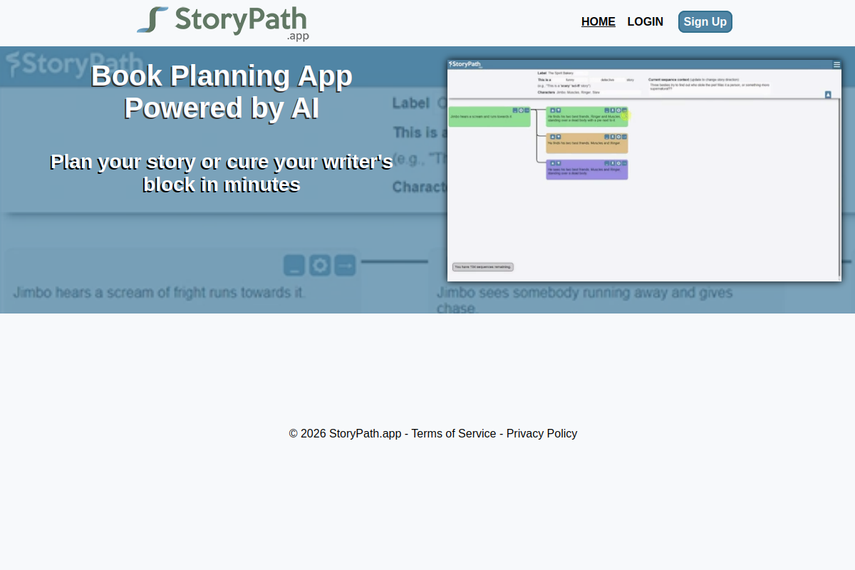 Screenshot of the Story Path website