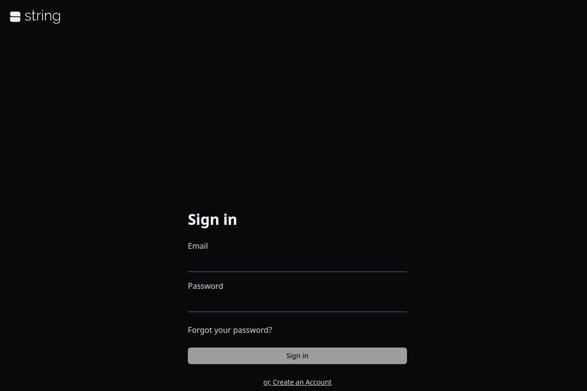 Screenshot of the STRING website