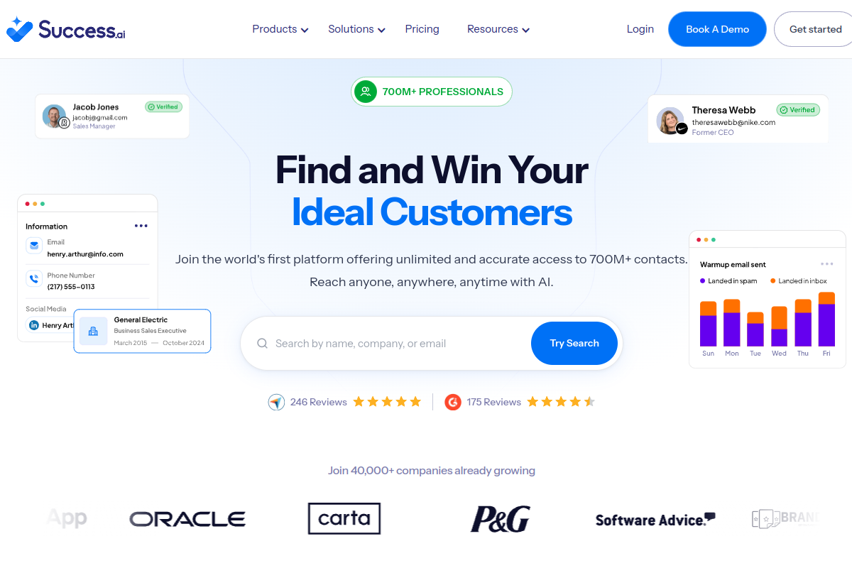 Screenshot of the Success.ai website