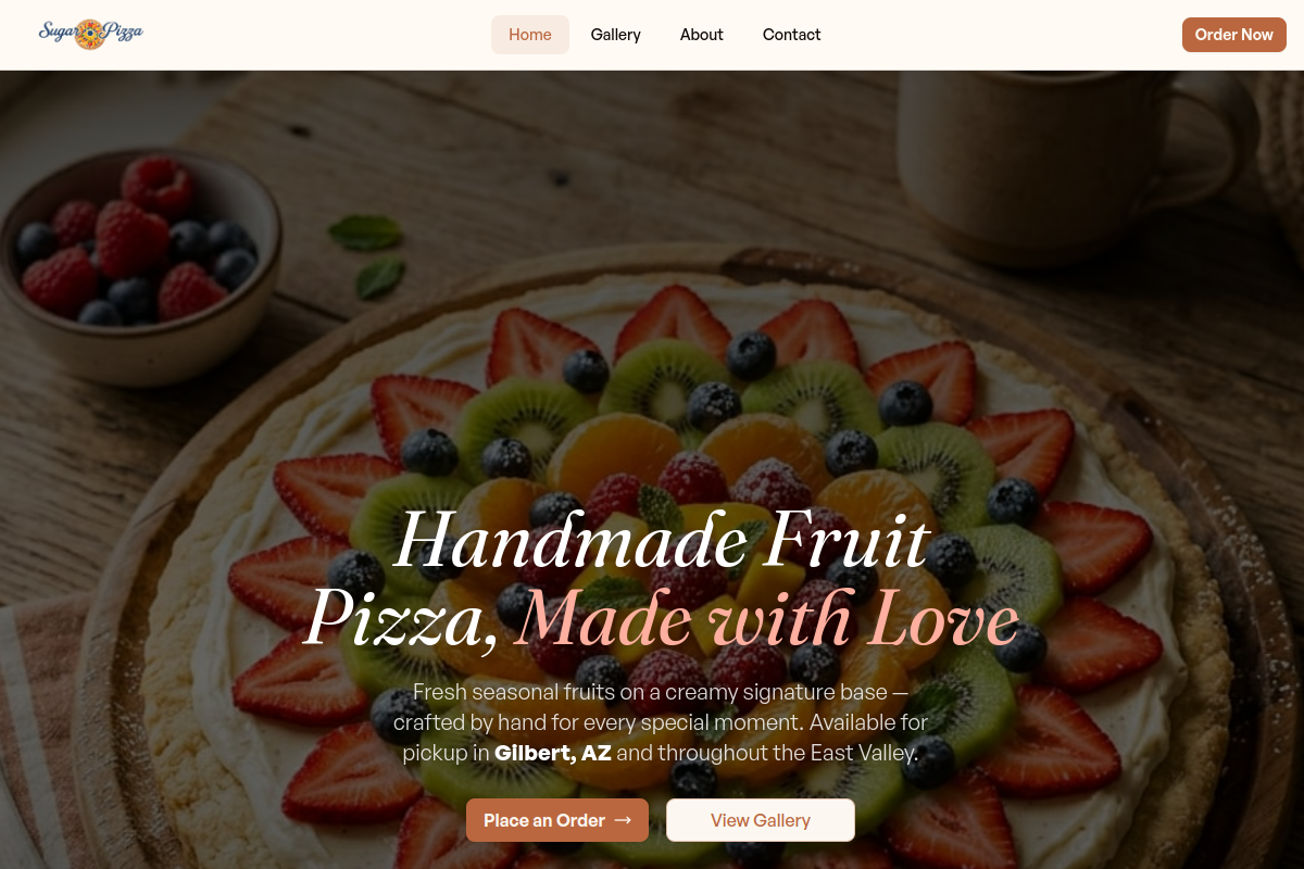Sugar Pizza website preview
