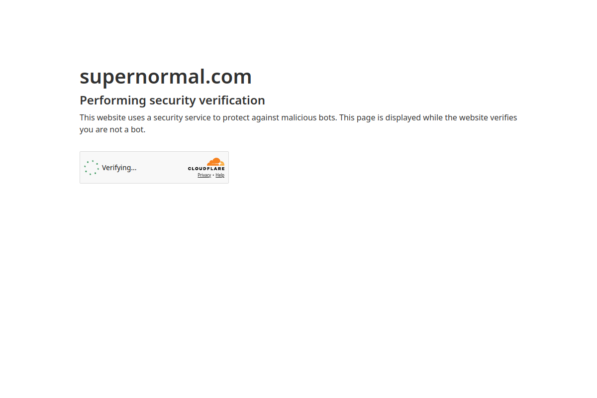Screenshot of the Supernormal website