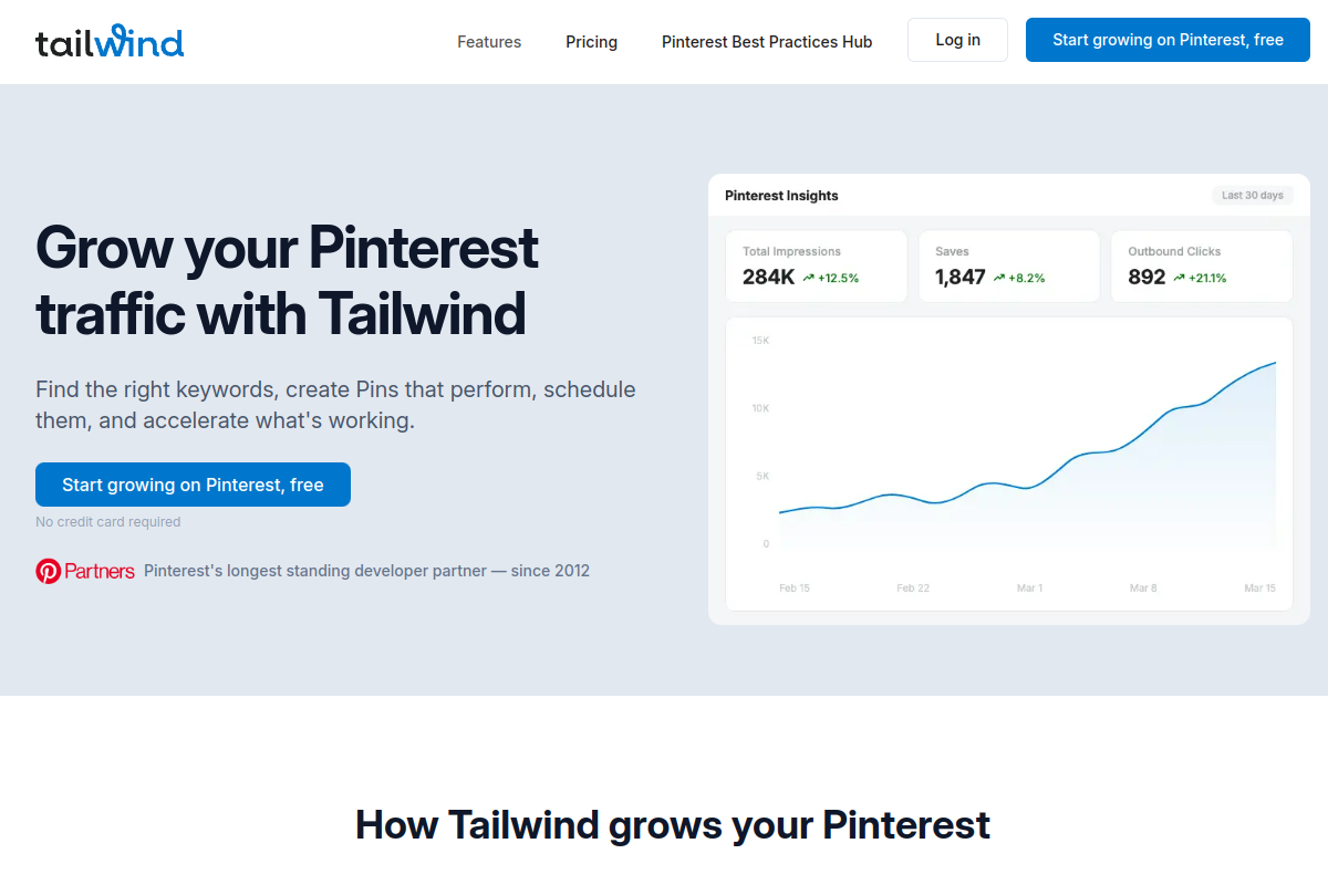 Screenshot of the Tailwind website
