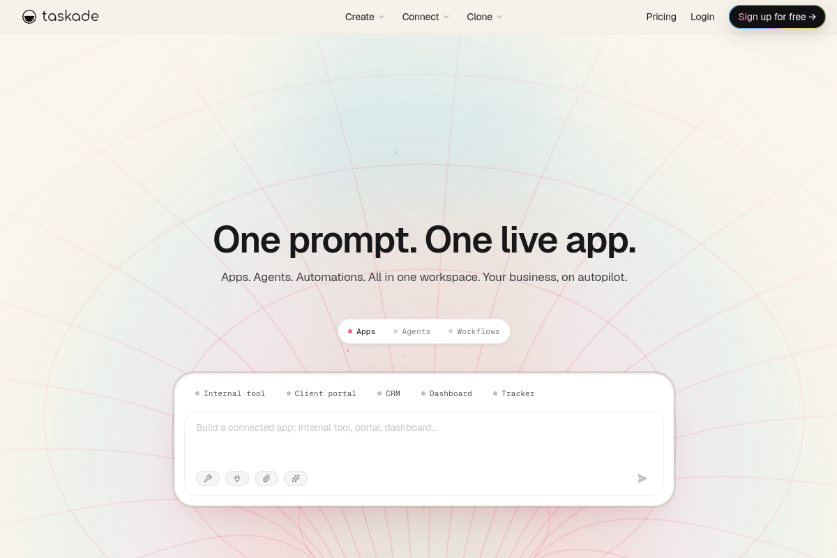 Screenshot of the Taskade website