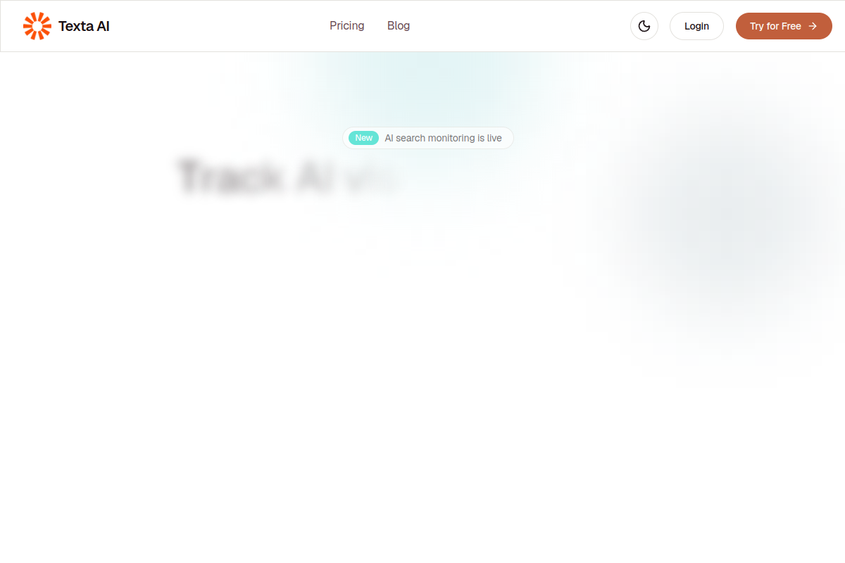 Screenshot of the Texta website
