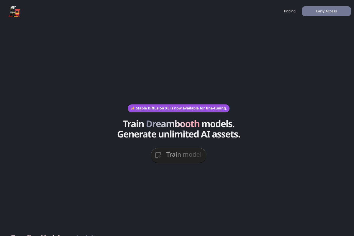 Screenshot of the TrainEngine website