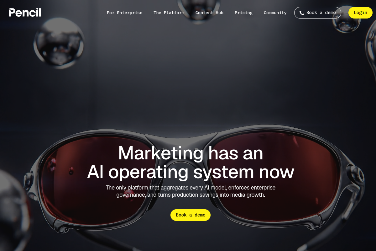 Screenshot of the Pencil website