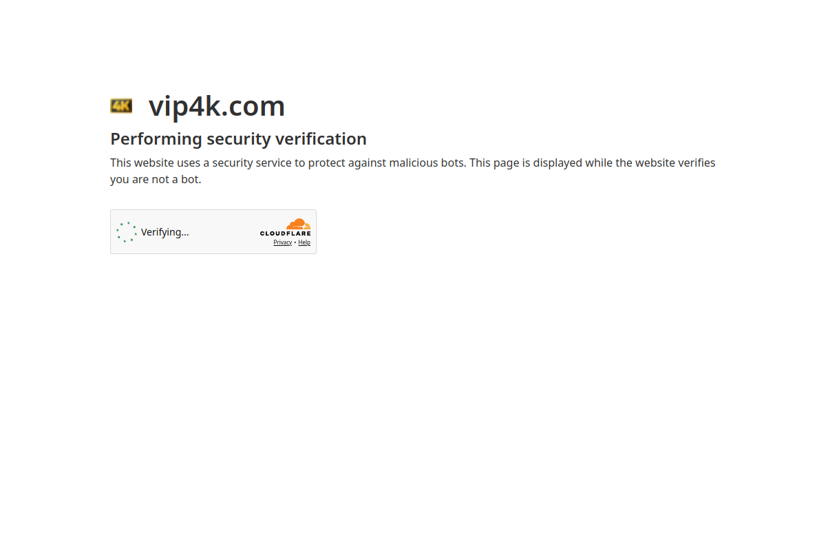 Vip4K homepage as it appeared during testing