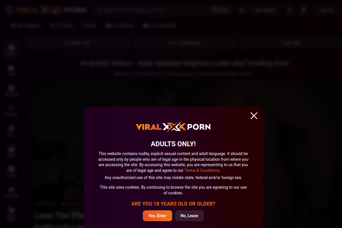 ViralXXXPorn homepage as it appeared during testing