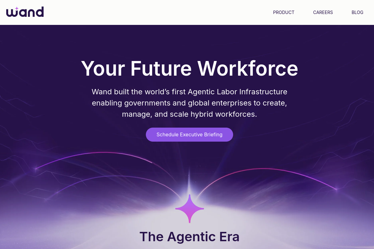 Screenshot of the Wand AI website