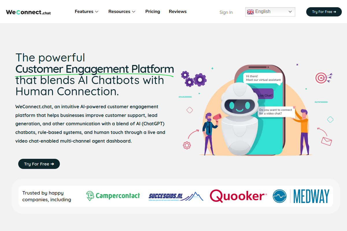 Screenshot of the WeConnect.chat website