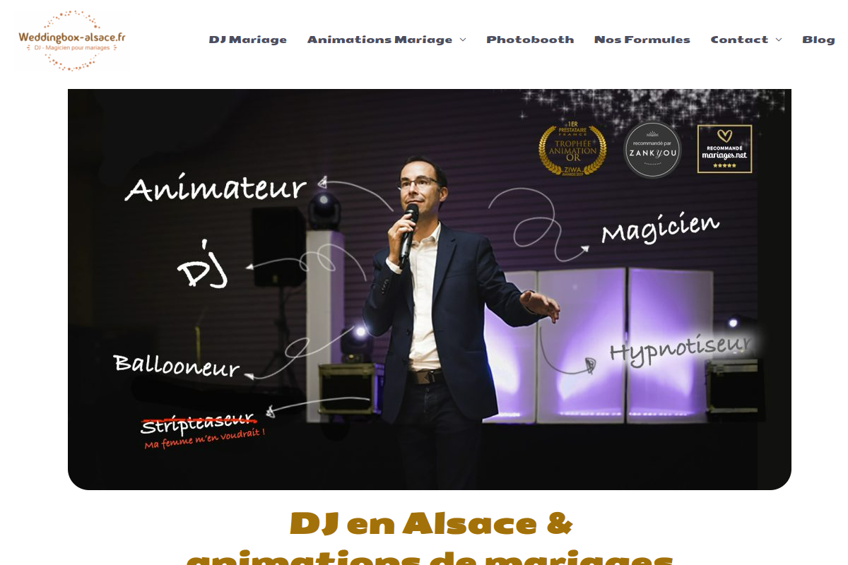 Aperçu du site Weddingbox Alsace