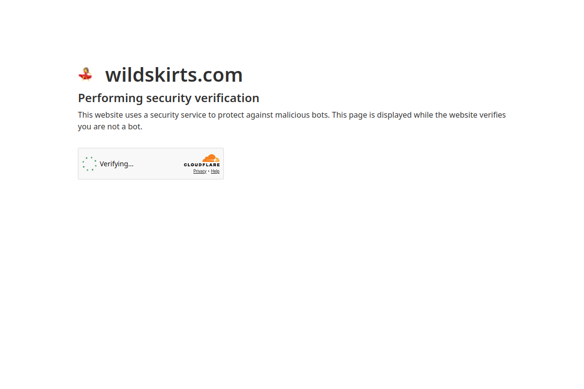 WildSkirts homepage as it appeared during testing
